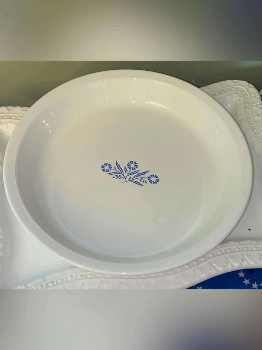 Vintage CorningWare Blue Cornflower Pie Plate 9-inch